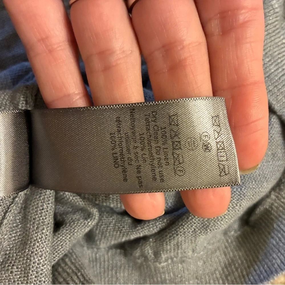 John Varvatos Men's Gray Linen Crewneck Sweater Size L Pullover